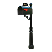 Heron Bay Community - Custom Standard Mailbox system Style (3” Round Post, Plate 2, 2” WB Brass numbers, Fluted Base, L Bracket, channel, T1 standard mounting plate, S-scroll)