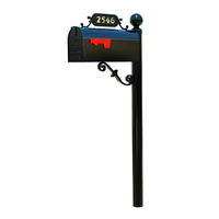 Heron Bay Community (Summit) - Custom Standard mailbox system (L-Bracket, 6” channel, S-Scroll, Plate 1, Williamsburg 2” Brass Numbers.