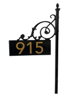 Charleston Address Marker Post (Gold Vinyl Numbers Included)