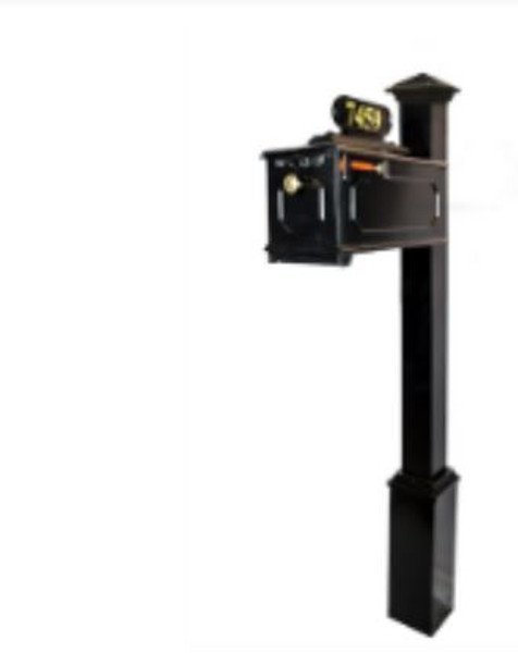 Hembree Grove- Lakeside Mailbox with Princeton Cap and 2" Gold Vinyl Numbers TNR