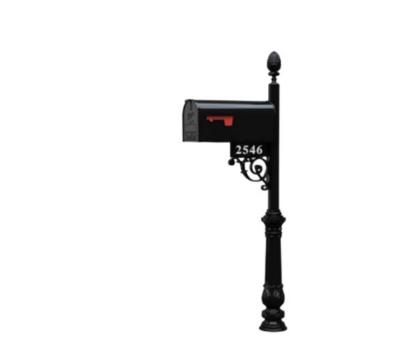 Weddington - Essex Mailbox System (Standard Essex Mailbox with 2" Silver Reflective Vinyl Numbers)