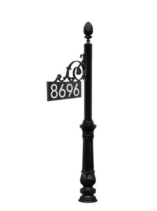 Avignon HOA  - Custom Address Marker (3" Charleston Address Marker with 4" Silver TNR Numbers and Corinthian Base)