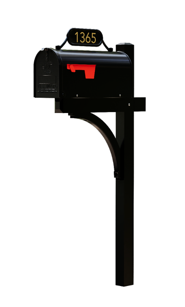 Thornwood Park - Custom Glenbrooke Standard Mailbox System with Number Plate 2, and 2" Gold Vinyl Numbers.
