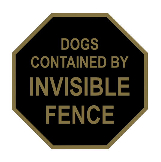 Dogs Contained By Invisible Fence Warning Sign