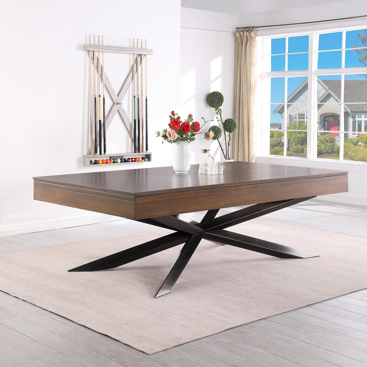 Playcraft Stella 8' Slate Pool Table, Walnut Gray - Playcraft
