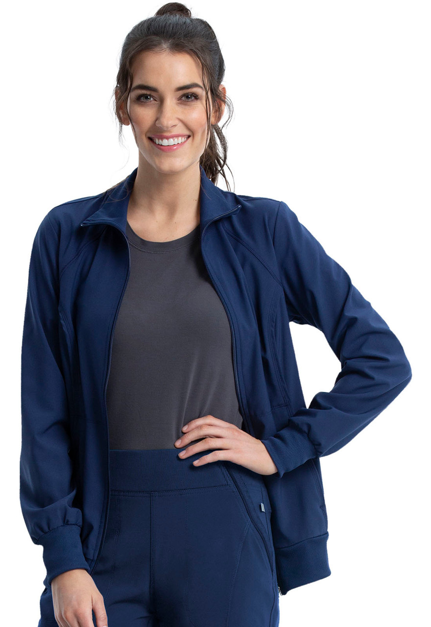 Infinity by Cherokee Women's Antimicrobial Zip Front Warm-Up Jacket