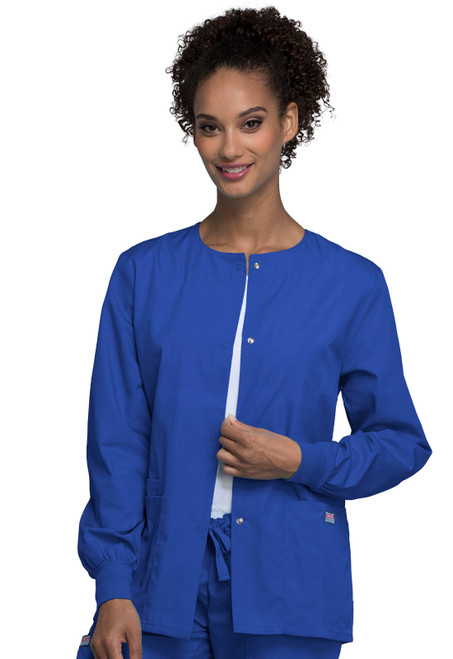 Workwear Originals 4350 Women's Snap Front Warm-Up Scrub Jacket Front