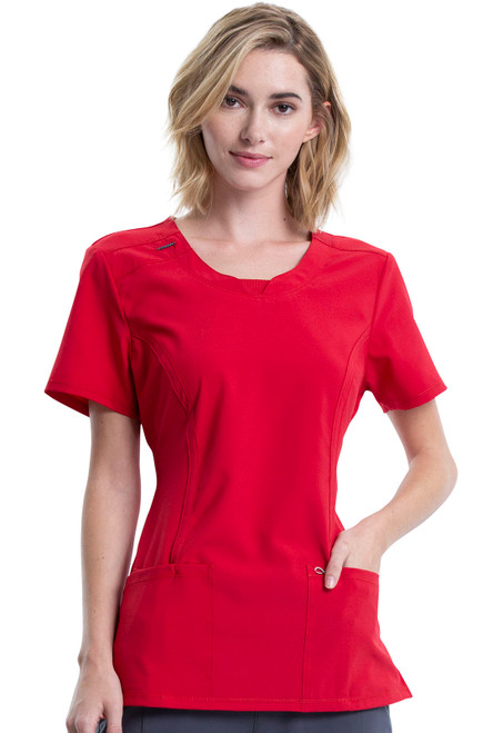 Cherokee Infinity 2624A Women's Round Neck Scrub Top - Front