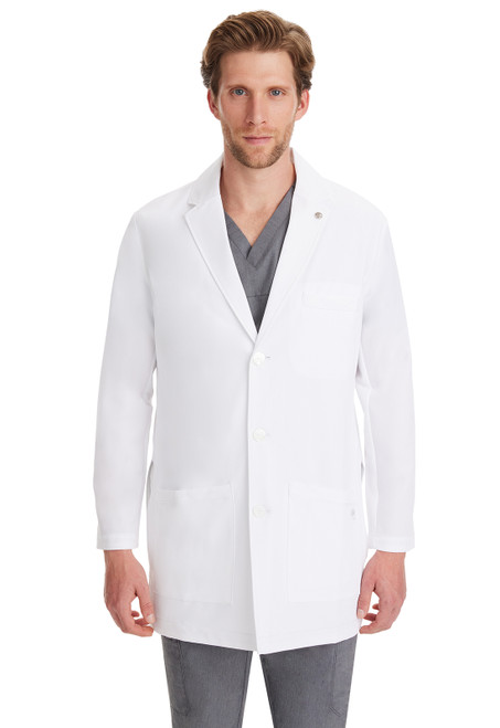 Healing Hands White Coat 5100 The Modernist Logan Men's Lab Coat | Men's Lab Coats/Men's Front Image