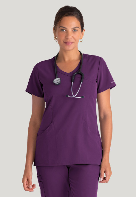 Skechers SK102 Three Pocket "Reliance" Women's Mock Wrap Scrub Top by Barco Front Image
