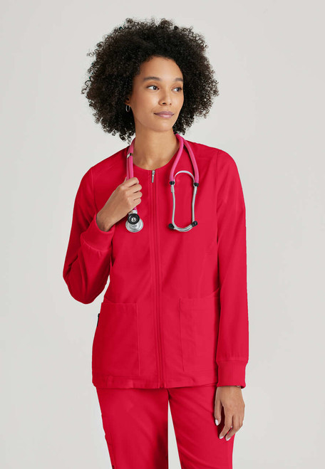 GRSW873 Grey's Anatomy Spandex Stretch Women's Gianna Scrub Jacket By Barco Front Image