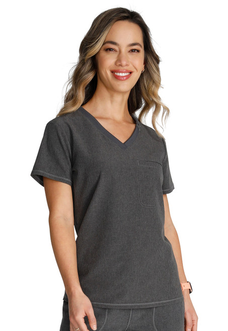 Cherokee CK748A Women's Tuckable V-Neck Scrub Top - Front Image