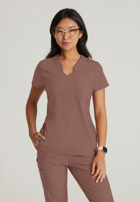 Barco Grey's Anatomy Banded GSST181 V-Neck Tuck-In Scrub Top with 1 Pocket