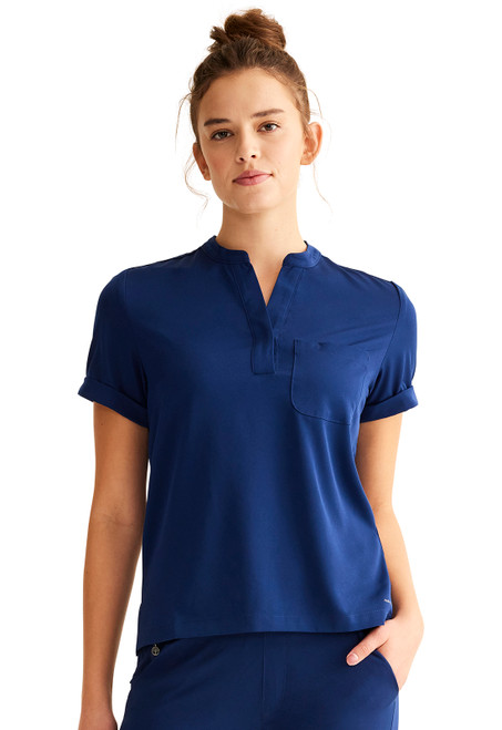 Healing Hands HH Works HH650 Women's Macy Scrub Top with 1 Pocekt + 4 Way Stretch Front Image