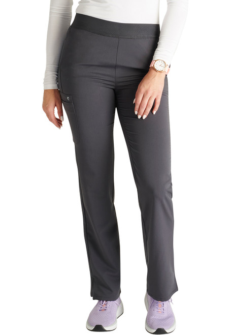 Cherokee Atmos CK136A Premium Mid Rise Straight Leg Scrub Pants for Women Front