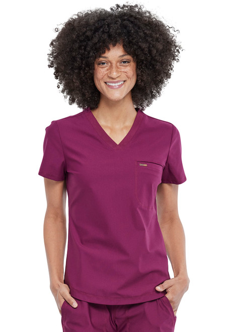 Cherokee Form CK819 Women's Tuckable V-Neck Scrub Top - Front Image