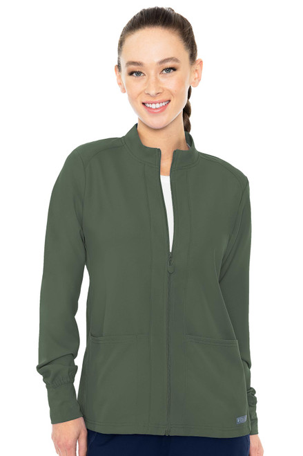 Infinity by Cherokee Women's Zip Front Warm-Up Solid Scrub Jacket - CH2391A  - 2 Hearts Medical