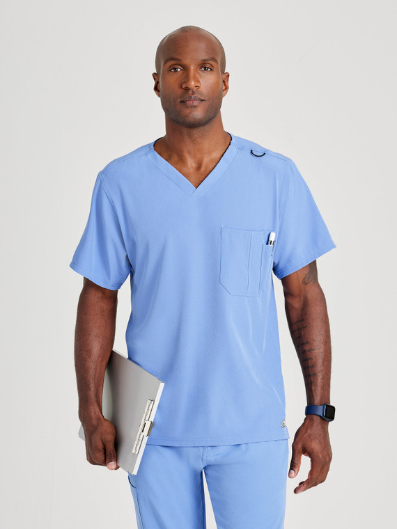 Skechers SK0112 Men's Structure V-Neck Scrub Top by Barco Front Image