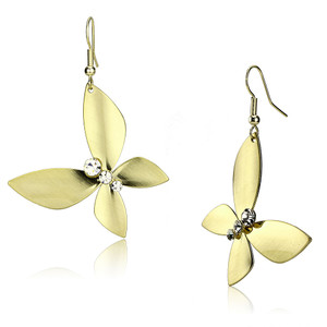 LO2651 - Matte Gold & Gold Iron Earrings with Top Grade Crystal in Clear A874-LO2651 LO2651 - Matte Gold & Gold Iron Earrings with Top Grade Crystal in Clear A874-LO2651