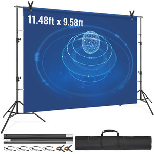 VEVOR 11.48 x 9.58 ft Heavy Duty Backdrop Stand, Height Adjustable Photography Backdrop Stand, Back E415-SSBJZSJL12FTJ4IABV0 VEVOR 11.48 x 9.58 ft Heavy Duty Backdrop Stand, Height Adjustable Photography Backdrop Stand, Back E415-SSBJZSJL12FTJ4IABV0