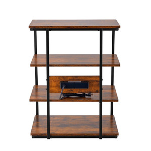 4-Tier AV Media Stand with Power Strips, Corner TV Stand with LED Lights, Height Adjustable Wooden E415-YPSBFZJLDS4CWHSO6V1 4-Tier AV Media Stand with Power Strips, Corner TV Stand with LED Lights, Height Adjustable Wooden E415-YPSBFZJLDS4CWHSO6V1