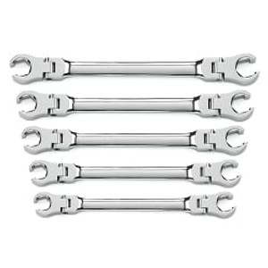 GearWrench 5 Piece Flex Head Flare Nut SAE Wrench Set T398-KDT81910 GearWrench 5 Piece Flex Head Flare Nut SAE Wrench Set T398-KDT81910