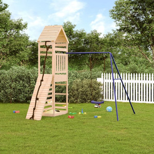 Outdoor Playset Natural pine, Blue Solid pine wood Large Durable A949-3156922