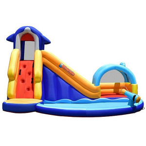 Inflatable Bouncy House with Slide and Splash Pool without Blower - Color: Multicolor D681-NP10544 Inflatable Bouncy House with Slide and Splash Pool without Blower - Color: Multicolor D681-NP10544