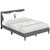 Queen Size Upholstered Platform Bed with Button Tufted Headboard-Gray B593-HU10569-Q