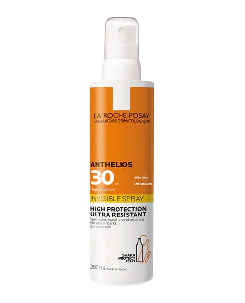 Protector solar cuerpo piel sensible anthelios spray ultra-ligero SPF30 200 mL la roche posay