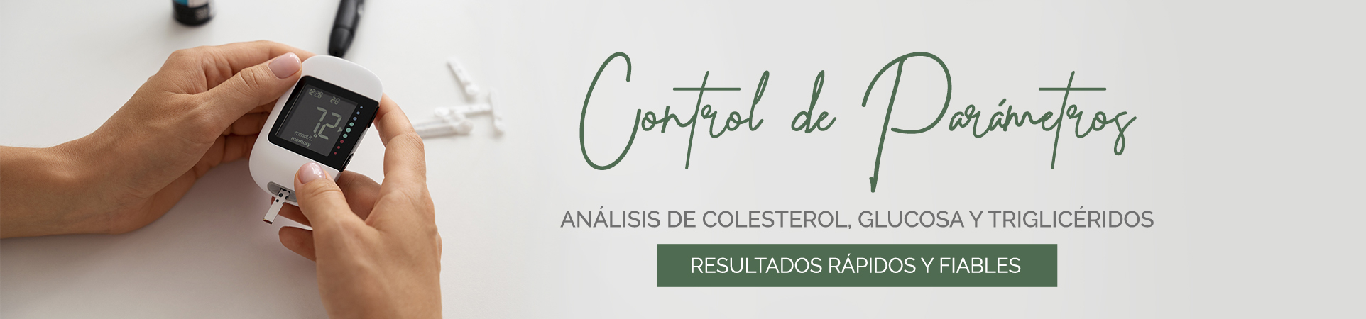 Control de parámetos, análisis de glucosa, coletesterol y triglicéridos en Farmacia Porta de la Mar en Valencia