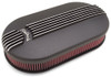 Billet Alum. Dual Carb A/C - Large Oval- Black