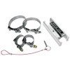 Kit will mount fire extinguishers with up to a 3-3/8 diameter body to 1-1/2-1-3/4 round tubing.