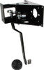 Pedal assembly has two optional linkage holes on the pedal  arm allowing a 5:1 or 7:1 ratio. Mounting plate has provisions to mount an Allstar power brake booster with 3-3/8 x 3-3/8 mounting pattern or a standard master cylinder with 3-1/4 to 3-1/2 CTC bolt pattern.  Pedal arm measures 15 from center of pivot to end or bottom of arm. Arm may be cut to length and tab installed as needed.