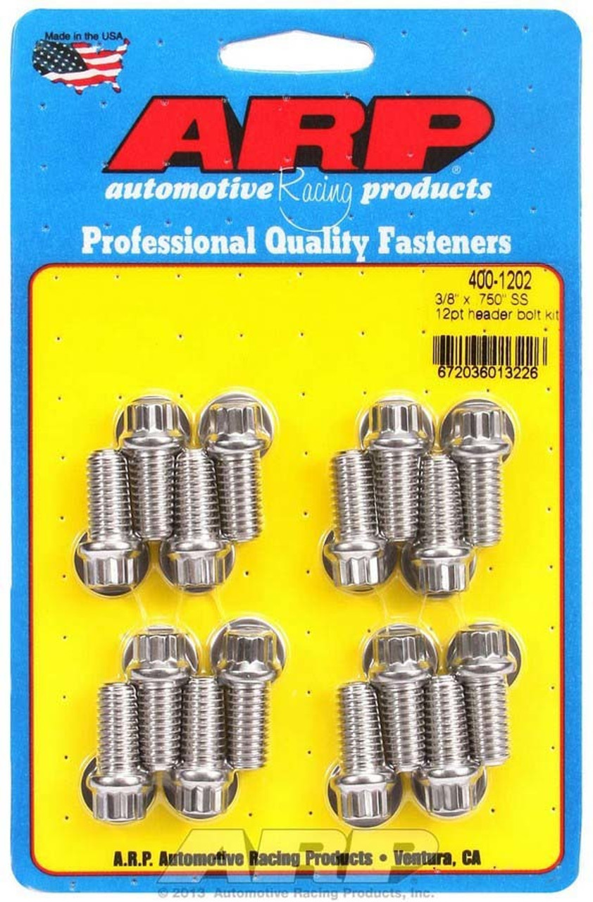 S/S Header Bolt Kit - 3/8 x .750 UHL (16)