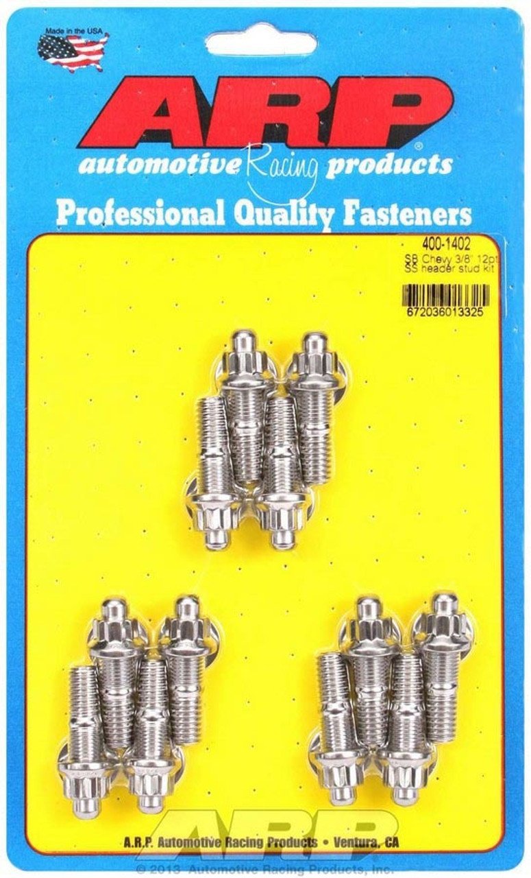 S/S Header Stud Kit - 3/8in x 1.670in OAL (12)