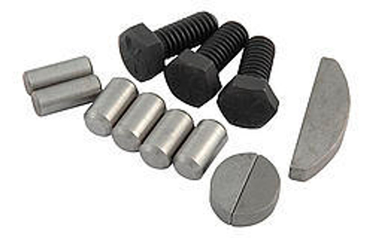KIT CONTAINS 4 HEAD DOWELS 2 TIMING COVER DOWELS 1 CAM BOLT AND WASHER 2 CAM THRUST PLATE BOLT 2 WOODRUFF KEYS, 302 AND 351 CAM ECCENTRIC INNER AND OUTER 1 CAM SPOCKET DOWELFits 1962-1985 SBF 255-351W