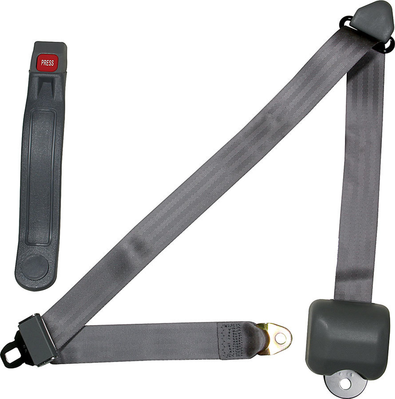 Overall length of belt completely extended is 132(11ft) from base of retractor to mounting  length of belt is about 48 from base of retractor to end of belt mounting point. Overall length of the rigid plastic unit is 13.Installation hardware sold separately (ALL98121)