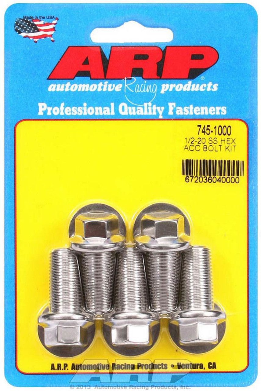 S/S Bolt Kit - 6pt. (5) 1/2-20 x 1.000