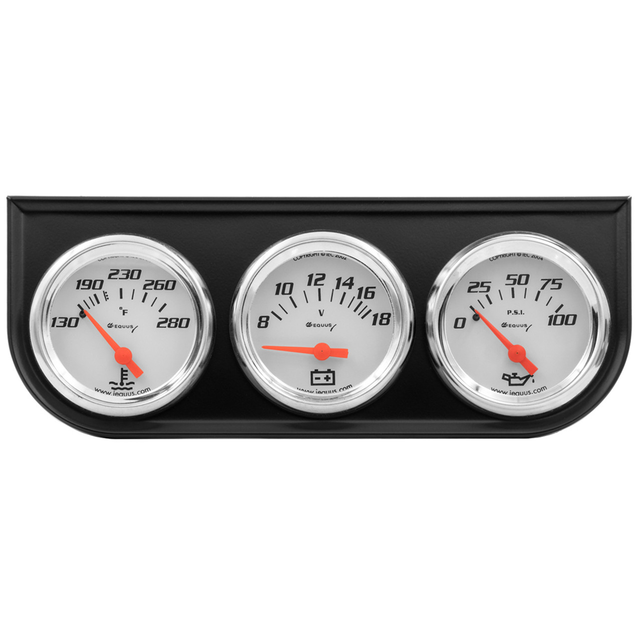 2.0 Dia Triple Gauge Set w/Black Panel