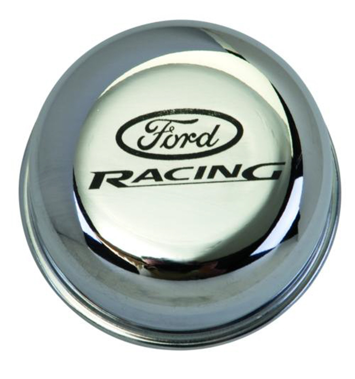 Breather Cap w/Ford Racing Logo - Chrome