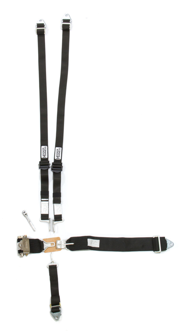 5-Pt Harness HANS Alum. LL USD Ratchet Adj Black