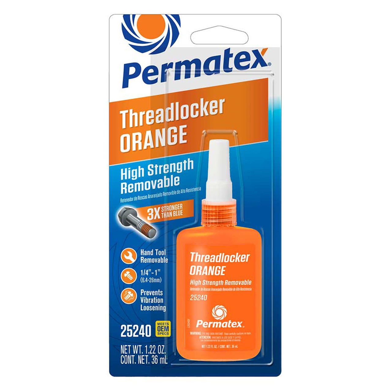 Threadlocker High Streng th Orange 35ml Bottle