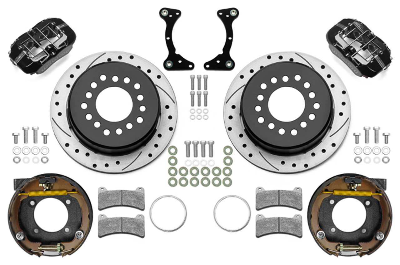 Brake Kit Rear Black FDP Drilled 11in GM G Body