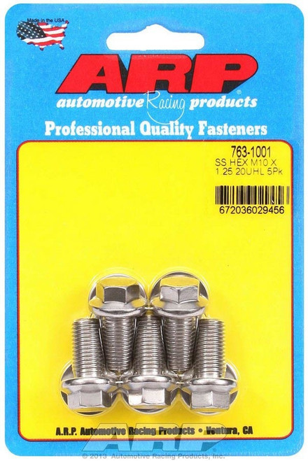 10mm x 1.25 x 20mm Bolt Kit 5pk 6pt SS