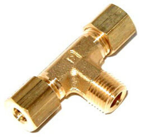 Compression T-Fitting 1/8Npt - 3/16 - 3/16