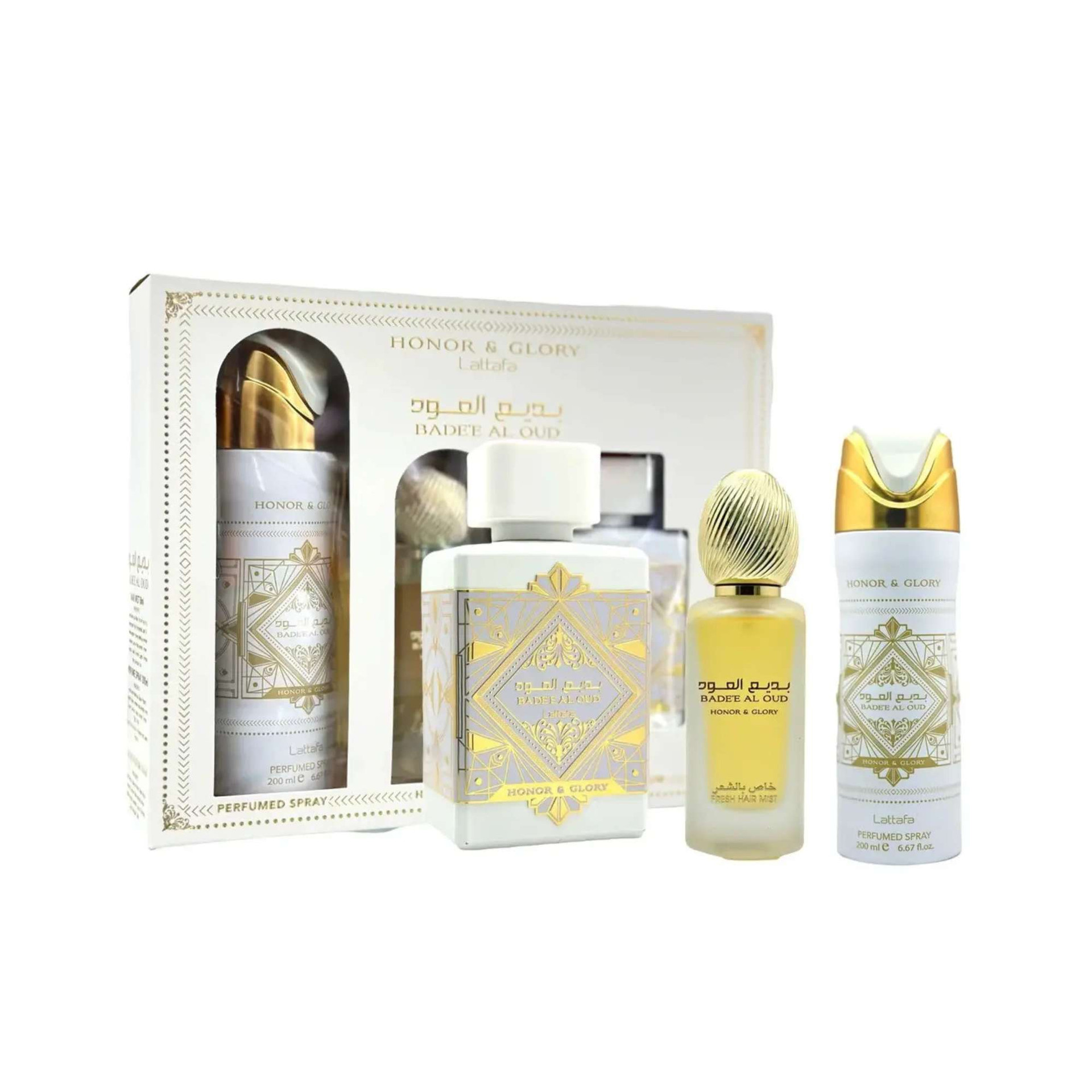 香水(ユニセックス) LATTAFA GIFT SET BOX Lattafa Bade'e Al Oud 3 PCS Gift Set Unisex
