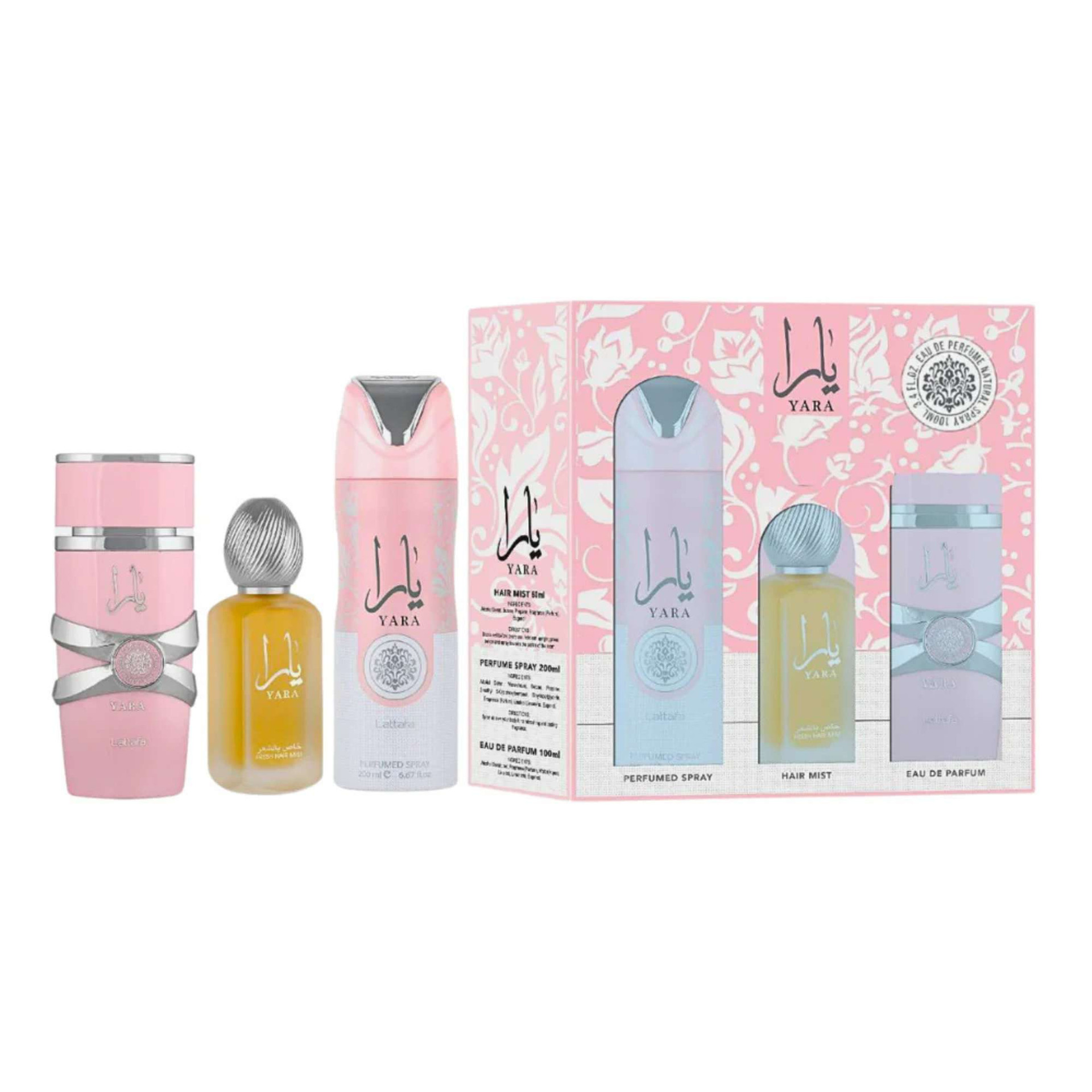 Lattafa Yara 3 PCS Gift Set for Ladies