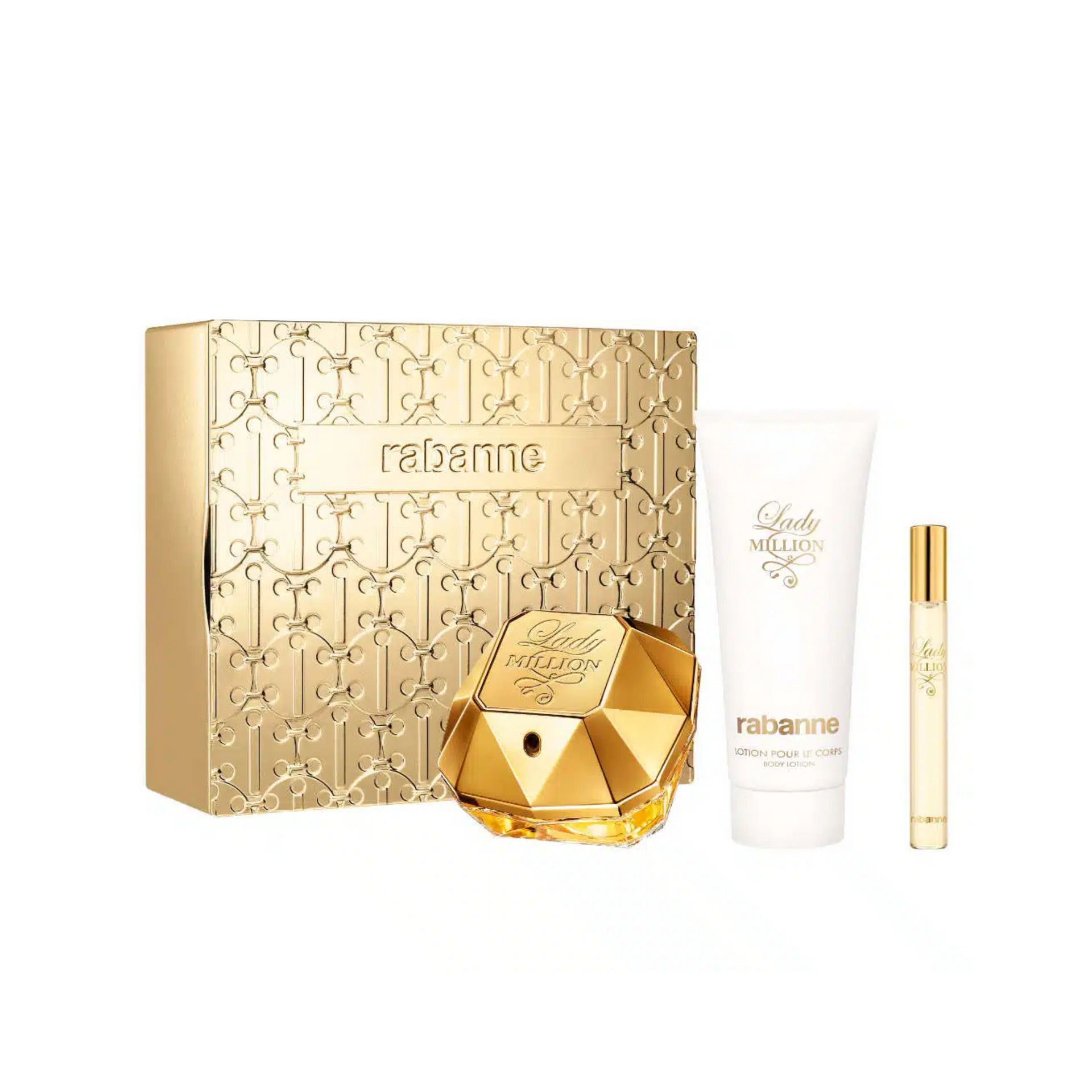 Lady Million パコラバンヌ香水80ml＋ボディ100mlギフトセット Paco Rabanne Lady Million 3 PCS Gift Set for Ladies