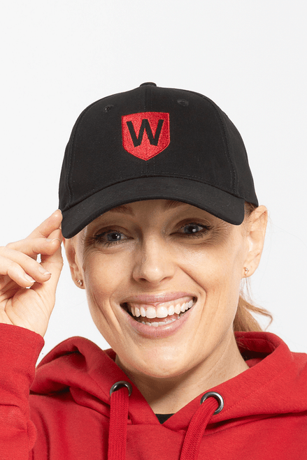 Western Black Cap with Crimson Logo